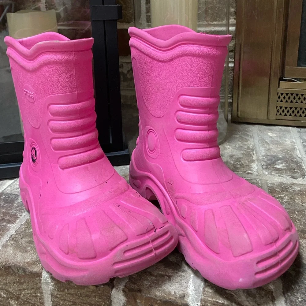 CROCS Rain Boots Pink Spring Boots